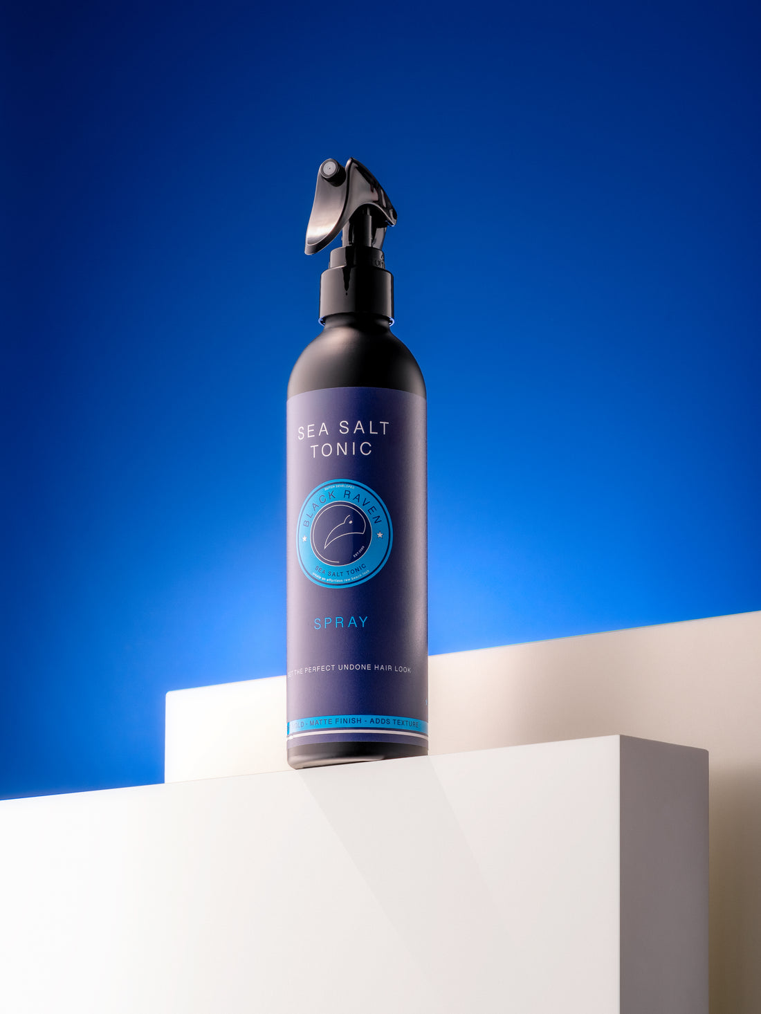 Black Raven Sea Salt Tonic Spray. Creates effortless beachy waves with light hold and a matte finish.