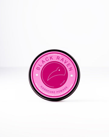 Black Raven Hardcore Pomade for hair control and shine. Dutch developed hair product, est. 2009.